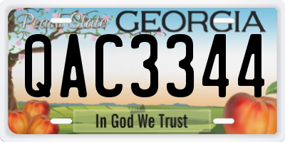 GA license plate QAC3344