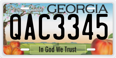GA license plate QAC3345