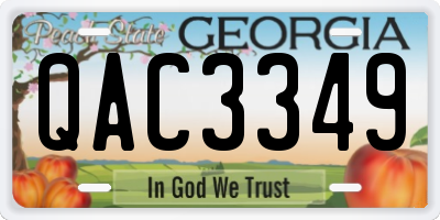 GA license plate QAC3349