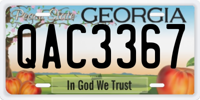 GA license plate QAC3367