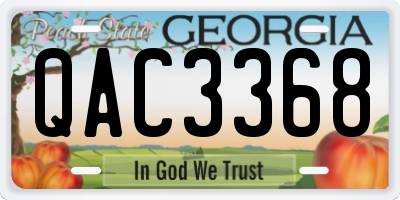 GA license plate QAC3368