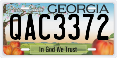 GA license plate QAC3372