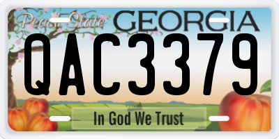 GA license plate QAC3379
