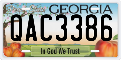 GA license plate QAC3386