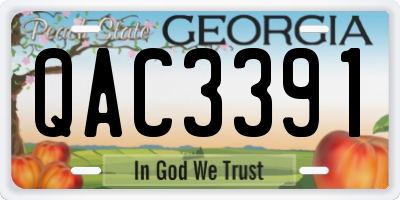 GA license plate QAC3391