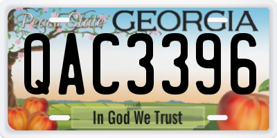 GA license plate QAC3396