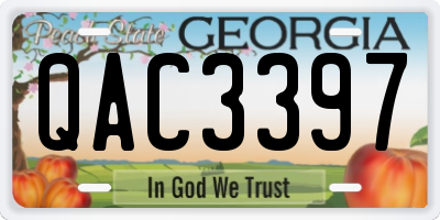 GA license plate QAC3397