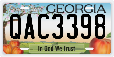 GA license plate QAC3398