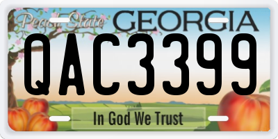 GA license plate QAC3399