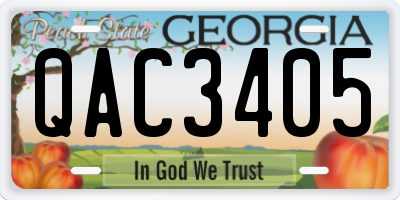 GA license plate QAC3405