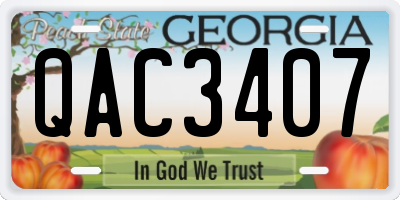 GA license plate QAC3407