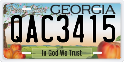GA license plate QAC3415