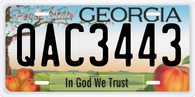 GA license plate QAC3443