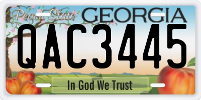GA license plate QAC3445