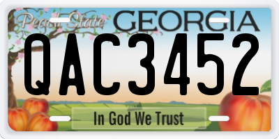 GA license plate QAC3452
