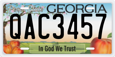 GA license plate QAC3457