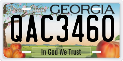GA license plate QAC3460