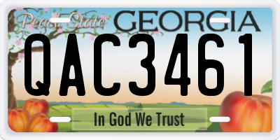 GA license plate QAC3461