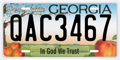 GA license plate QAC3467