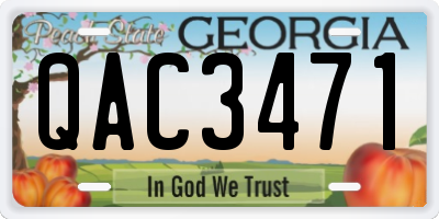 GA license plate QAC3471