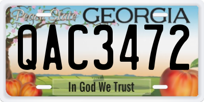 GA license plate QAC3472