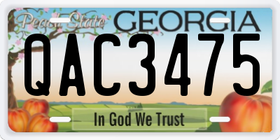 GA license plate QAC3475