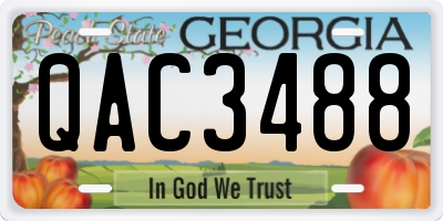 GA license plate QAC3488