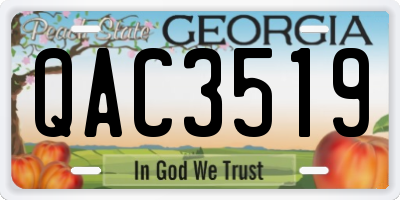 GA license plate QAC3519