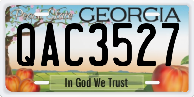GA license plate QAC3527