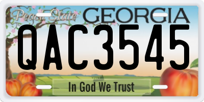 GA license plate QAC3545