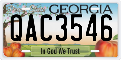 GA license plate QAC3546