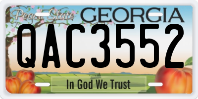 GA license plate QAC3552