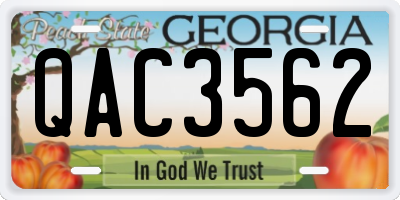 GA license plate QAC3562