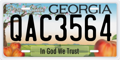 GA license plate QAC3564