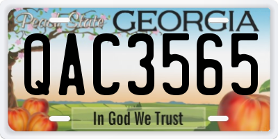 GA license plate QAC3565