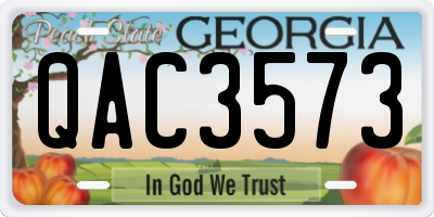 GA license plate QAC3573