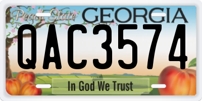 GA license plate QAC3574