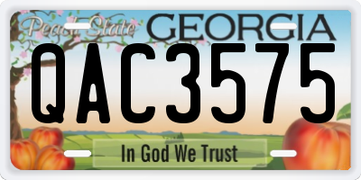 GA license plate QAC3575