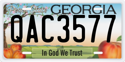 GA license plate QAC3577