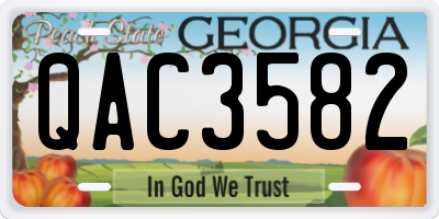 GA license plate QAC3582
