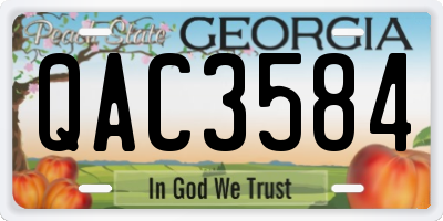 GA license plate QAC3584