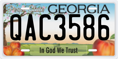 GA license plate QAC3586