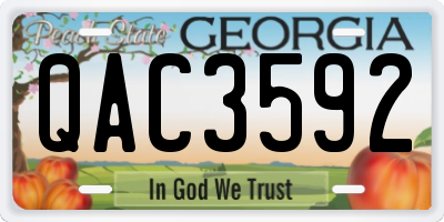 GA license plate QAC3592