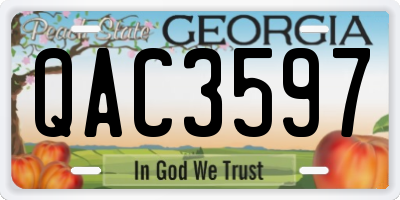 GA license plate QAC3597