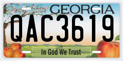 GA license plate QAC3619