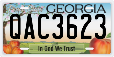 GA license plate QAC3623
