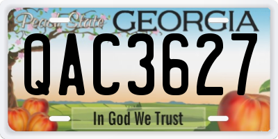 GA license plate QAC3627