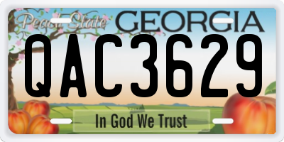 GA license plate QAC3629