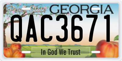 GA license plate QAC3671