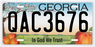 GA license plate QAC3676